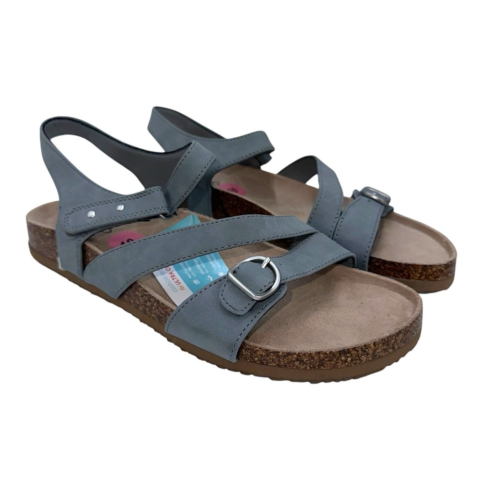 Baretraps‎ Sandals Size 10 M Paddy Grey Hook Loop Closure Arch Support NWT